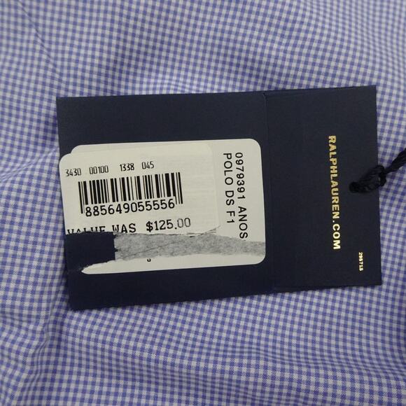 Polo‎ Ralph Lauren Button Up Shirt Mens 16 40 41 Blue White Regent Fit Dress D - Picture 8 of 13